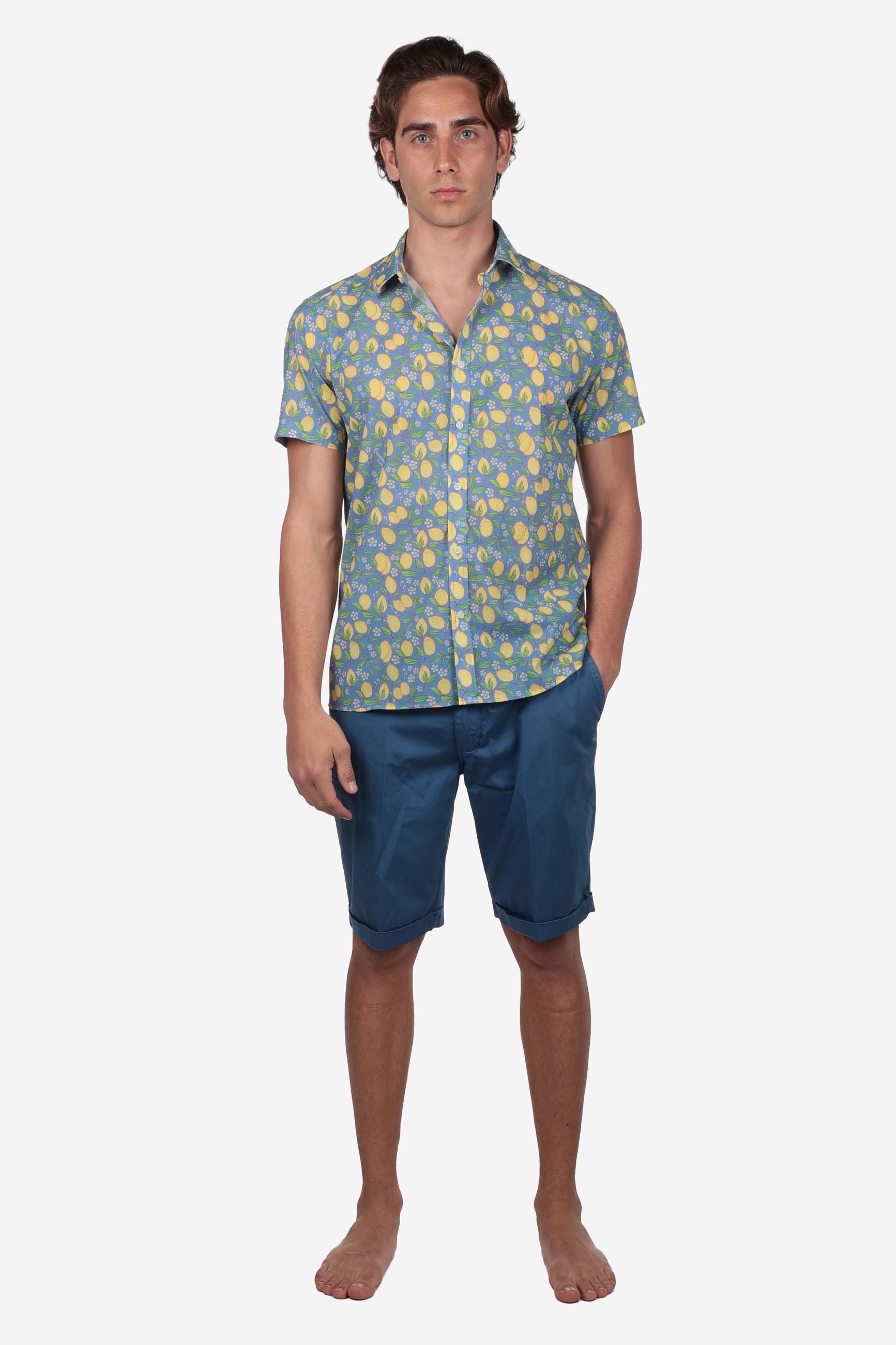 CAMICIA MEZZA MANICA A FANTASIA FACILE STIRO POSITANO
