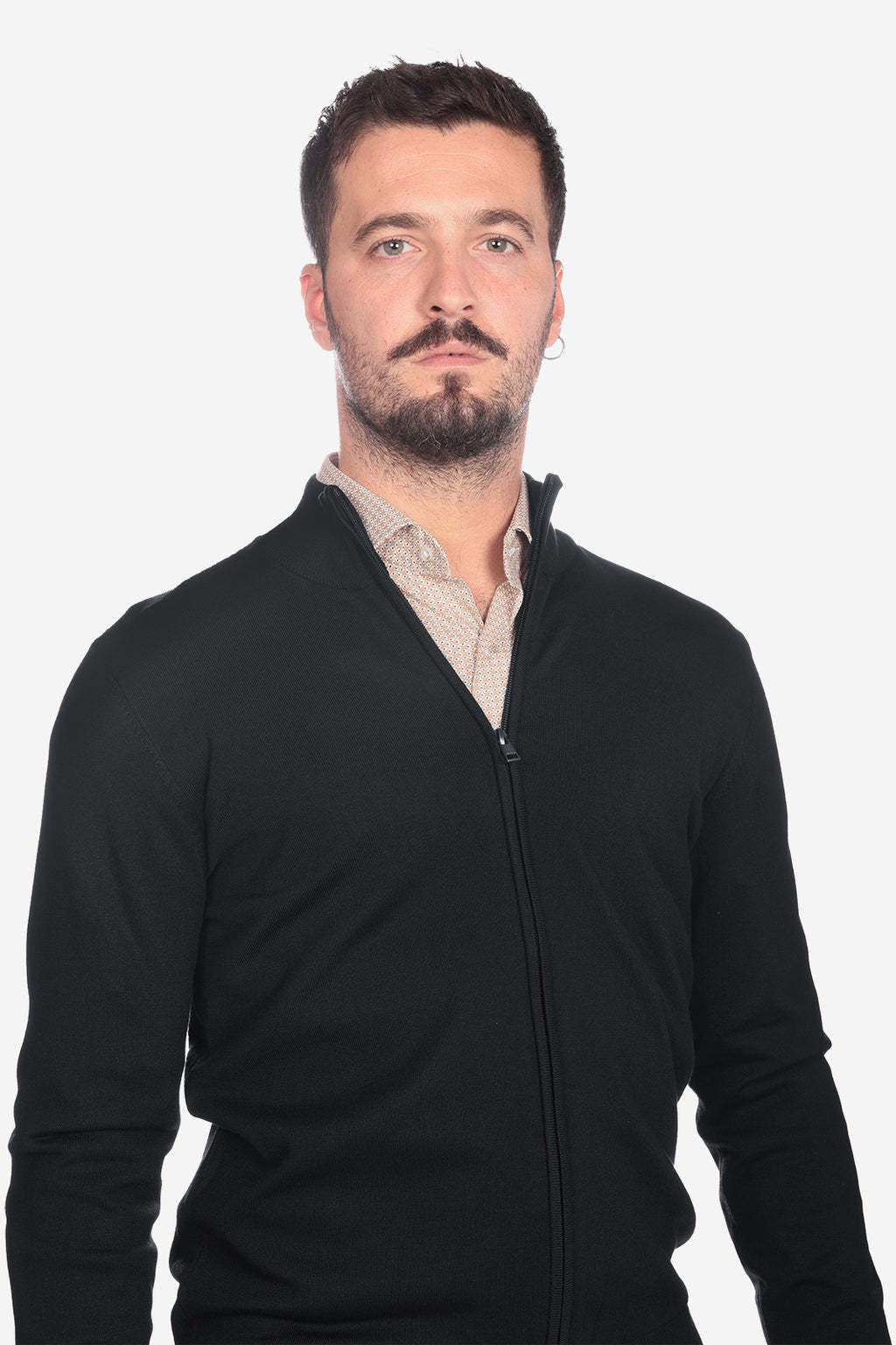 Maglia con zip in viscosa