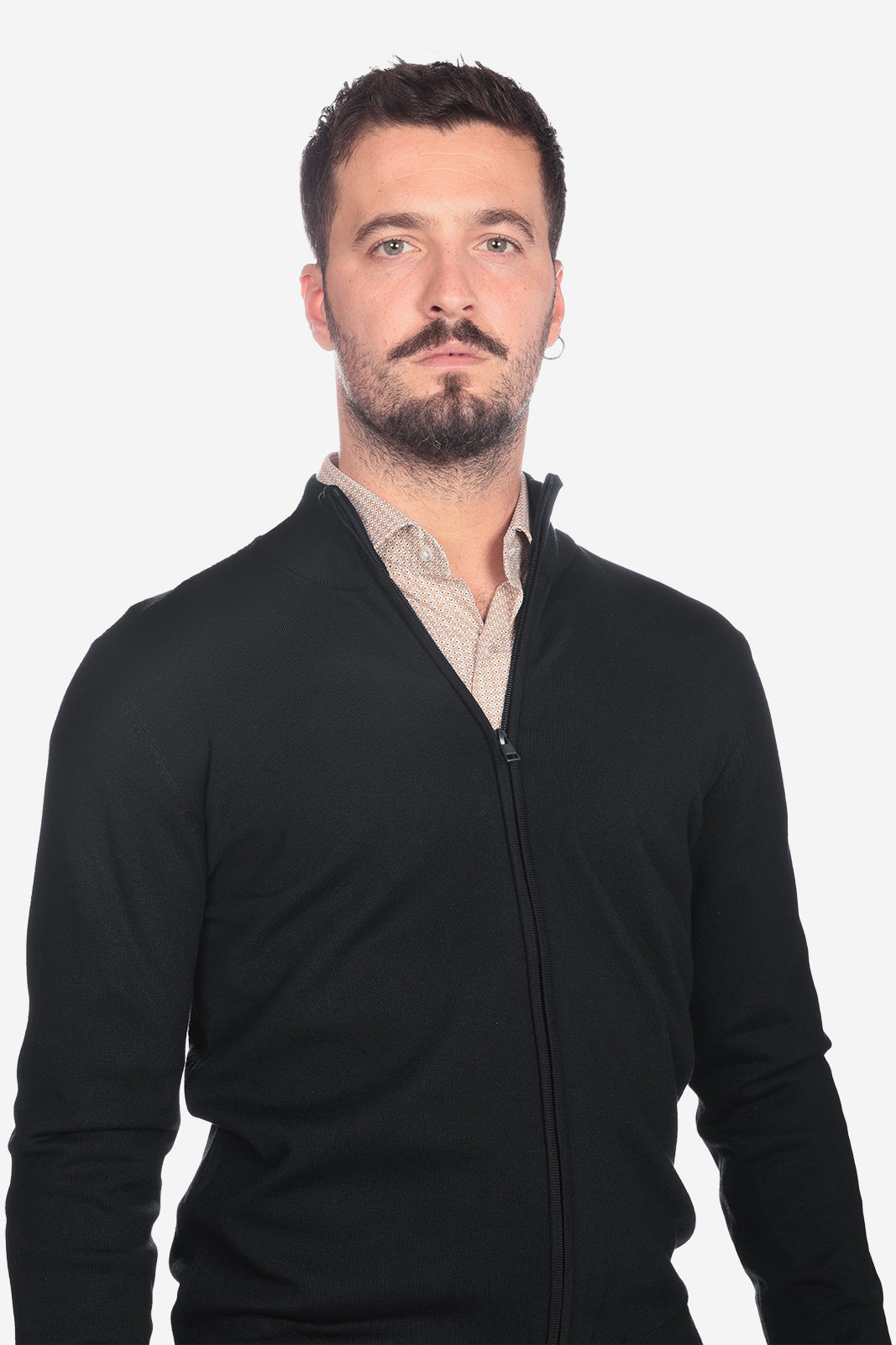 Maglia con zip in viscosa