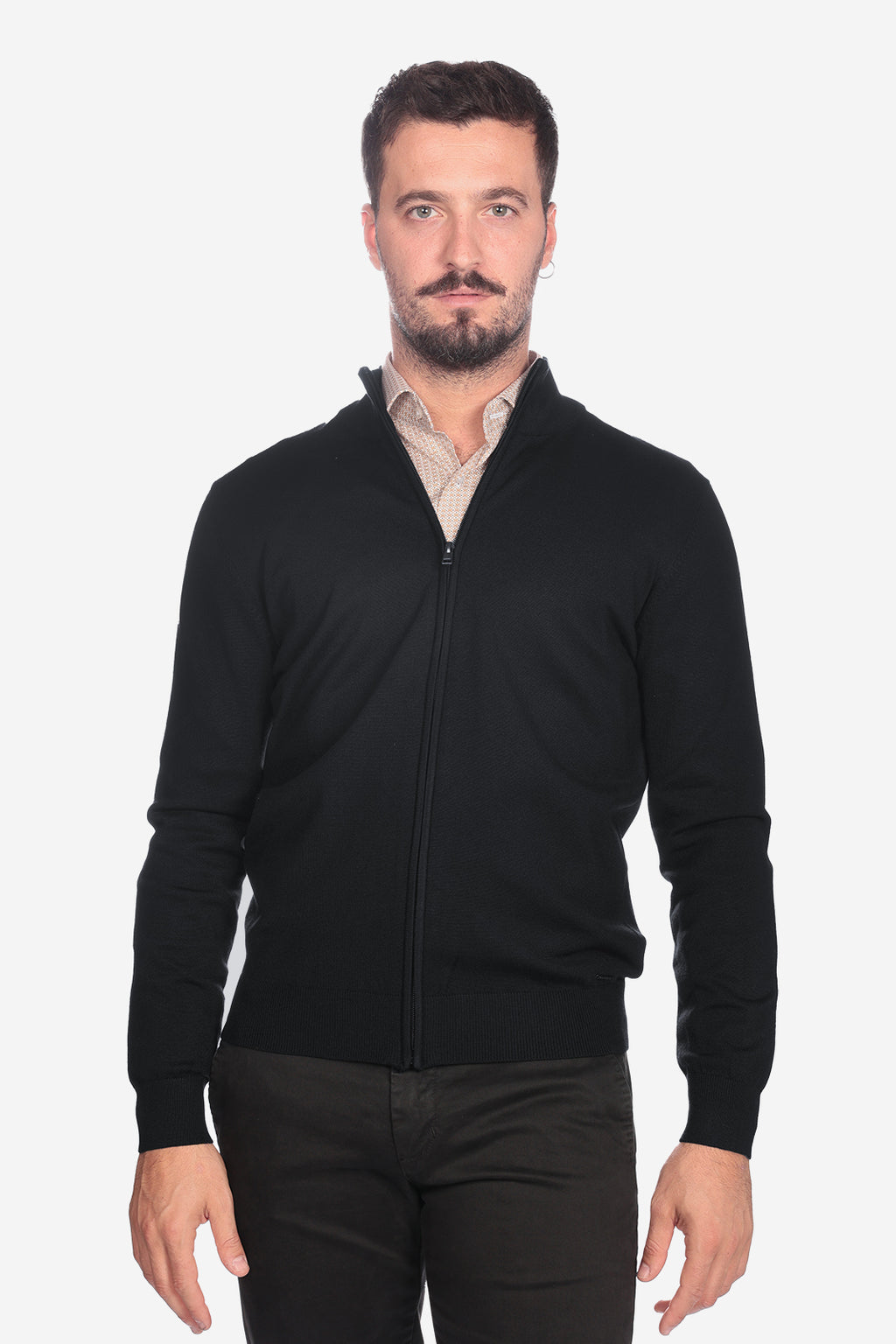 Maglia con zip in viscosa