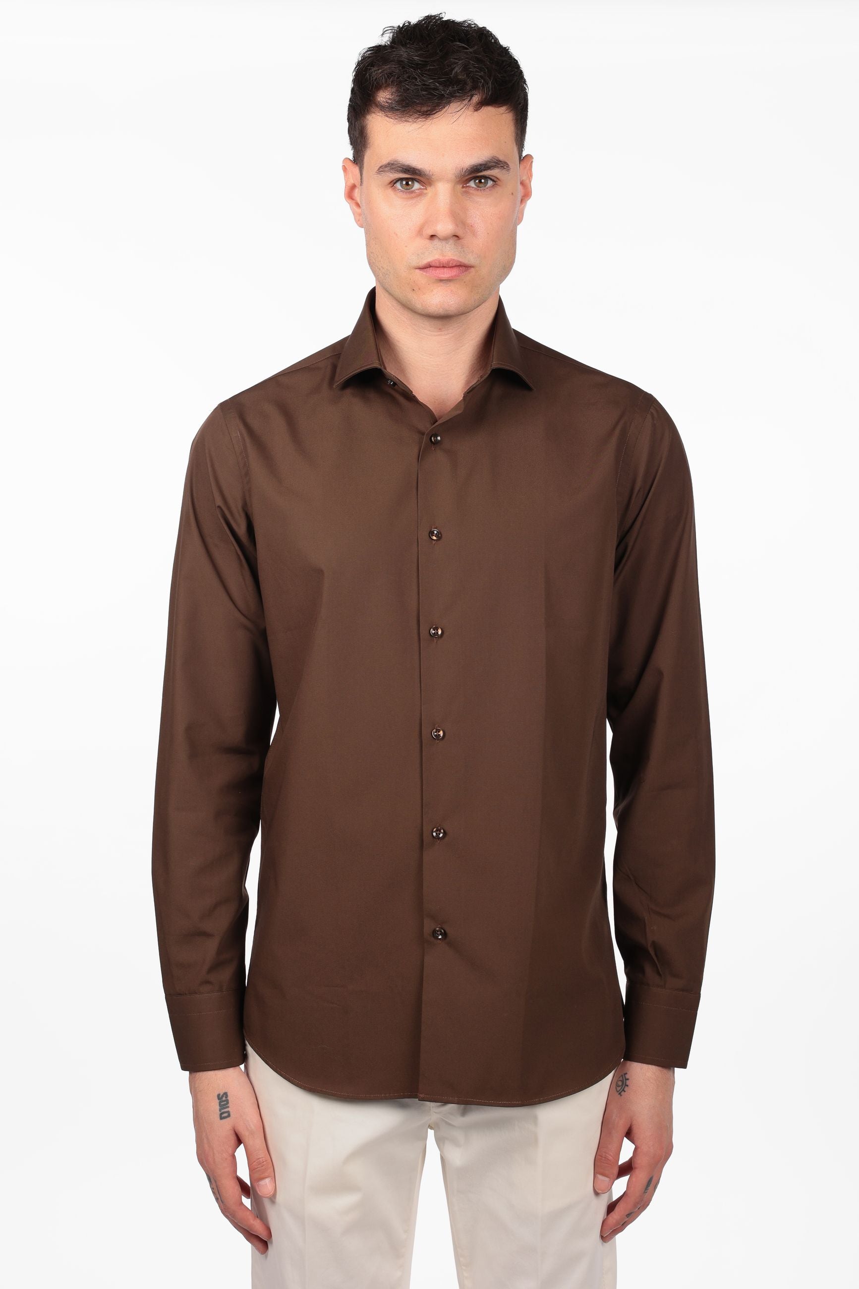 Camicia 100% cotone tinta unita