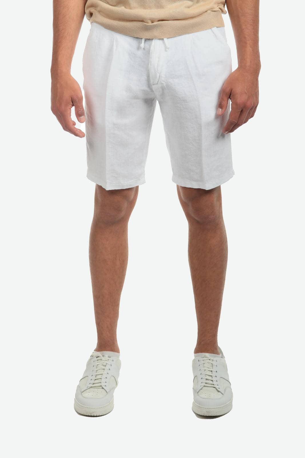 Bermuda in 100% lino con pences