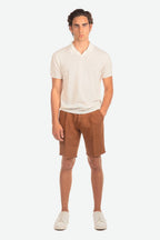 Bermuda in 100% lino con pences