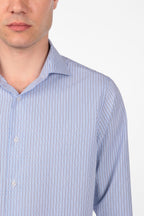 Camicia 100% cotone fantasia bastoncino bicolor