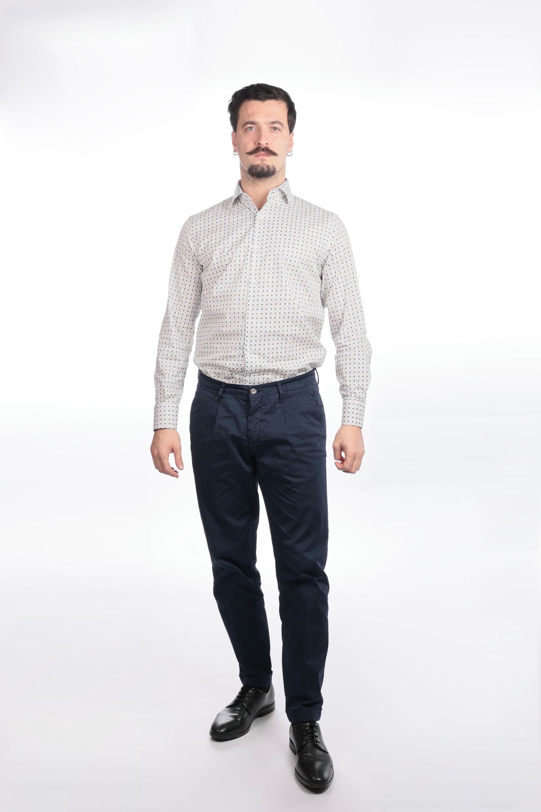 Camicia facile stiro a fantasia 3 fiori