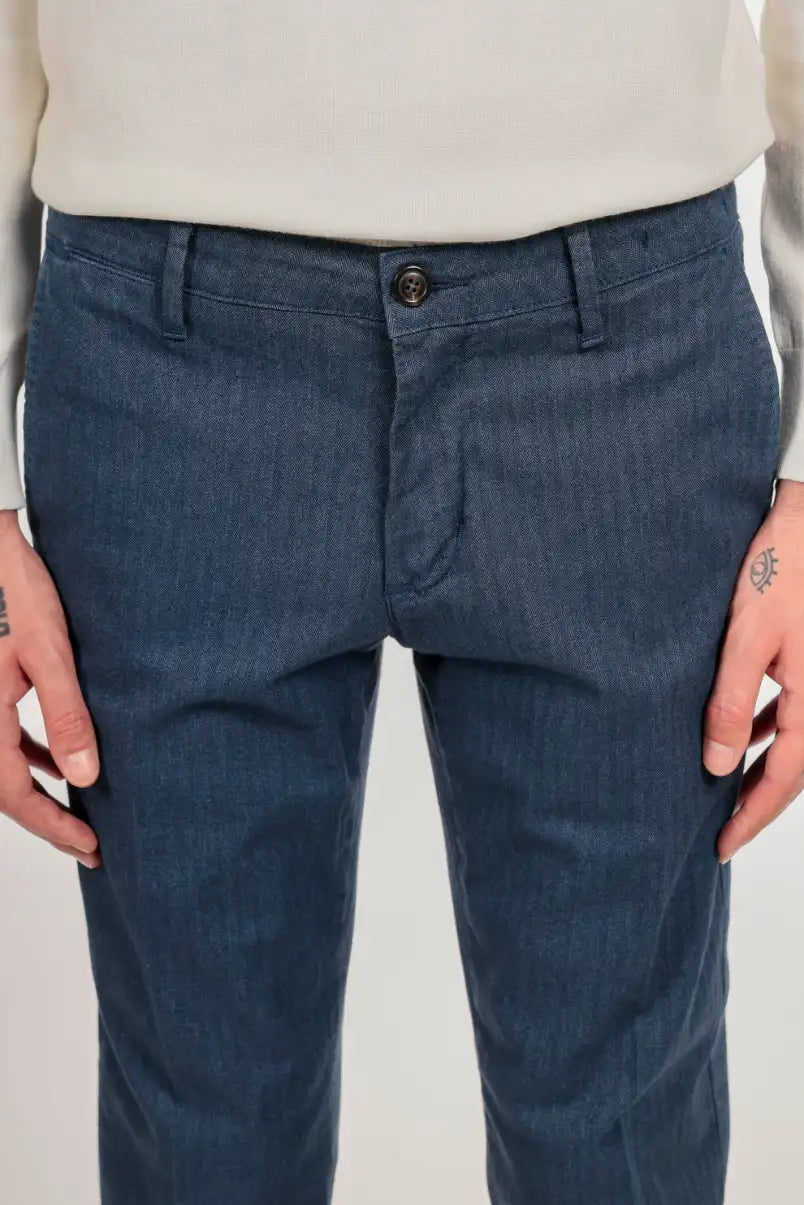 Pantalone in cotone caldo spigato