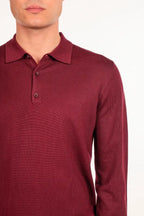 Maglia polo tre bottoni a maniche lunghe