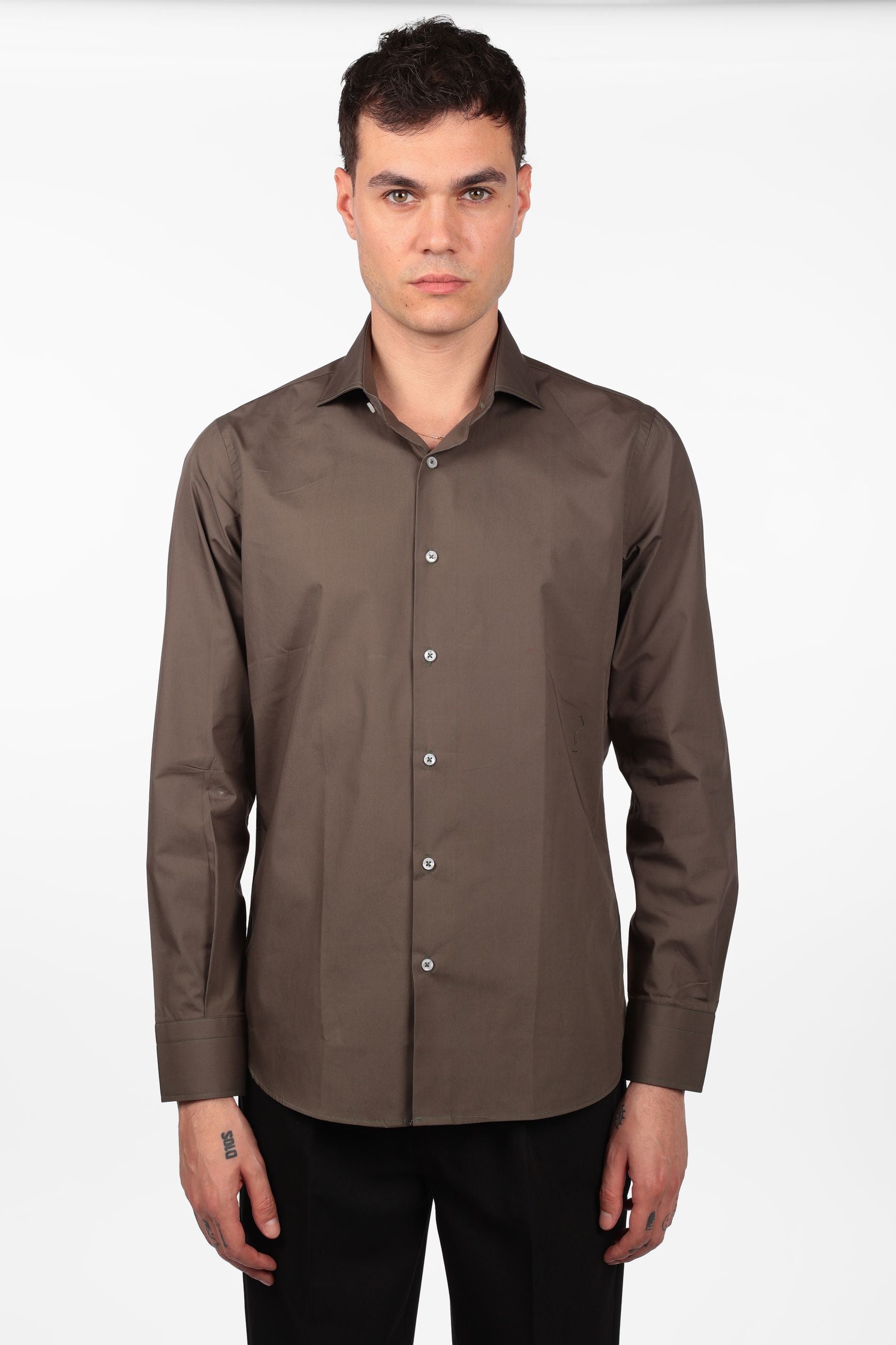 Camicia 100% cotone tinta unita