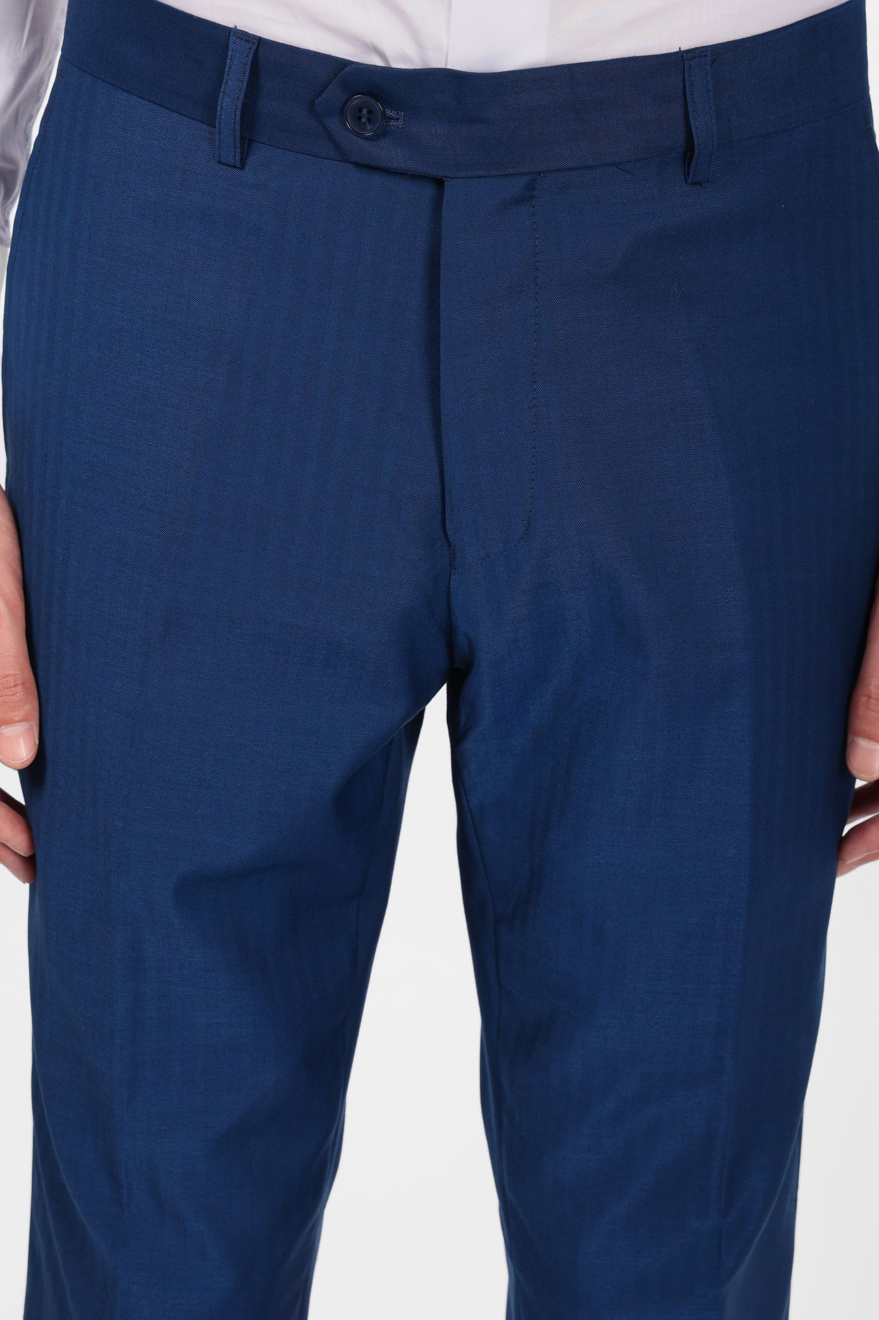 Pantalone classico da abito spina di pesce