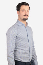 Camicia facile stiro a fantasia fiori-pois