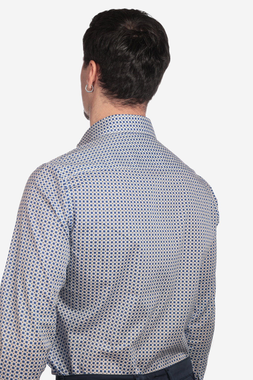 Camicia facile stiro a fantasia fiori-pois