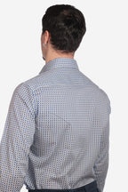 Camicia facile stiro a fantasia fiori-pois