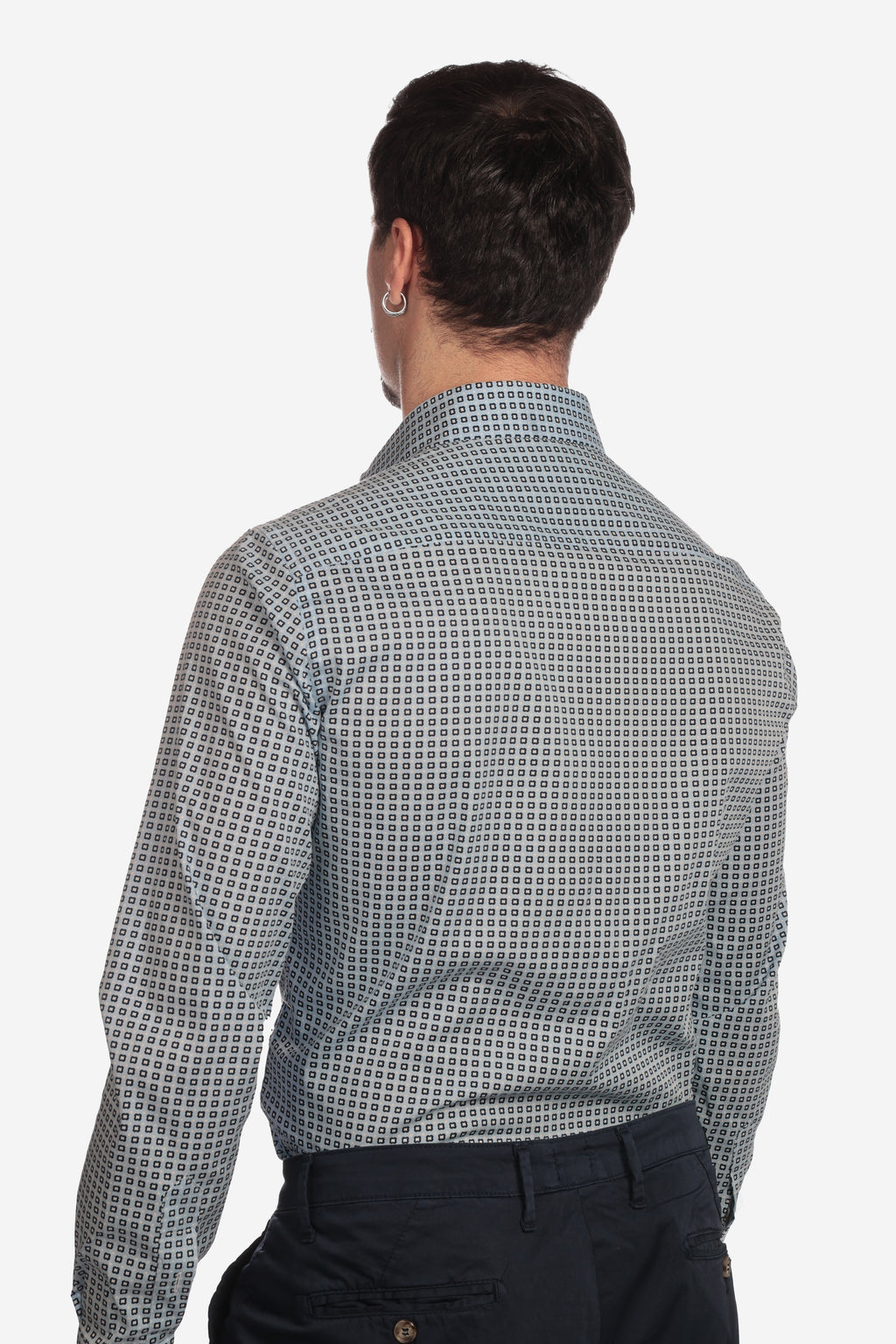 Camicia facile stiro a fantasia fiori-pois