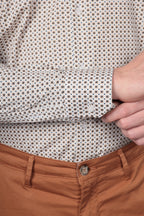 Camicia facile stiro a fantasia fiori-pois