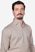 Camicia facile stiro a fantasia fiori-pois