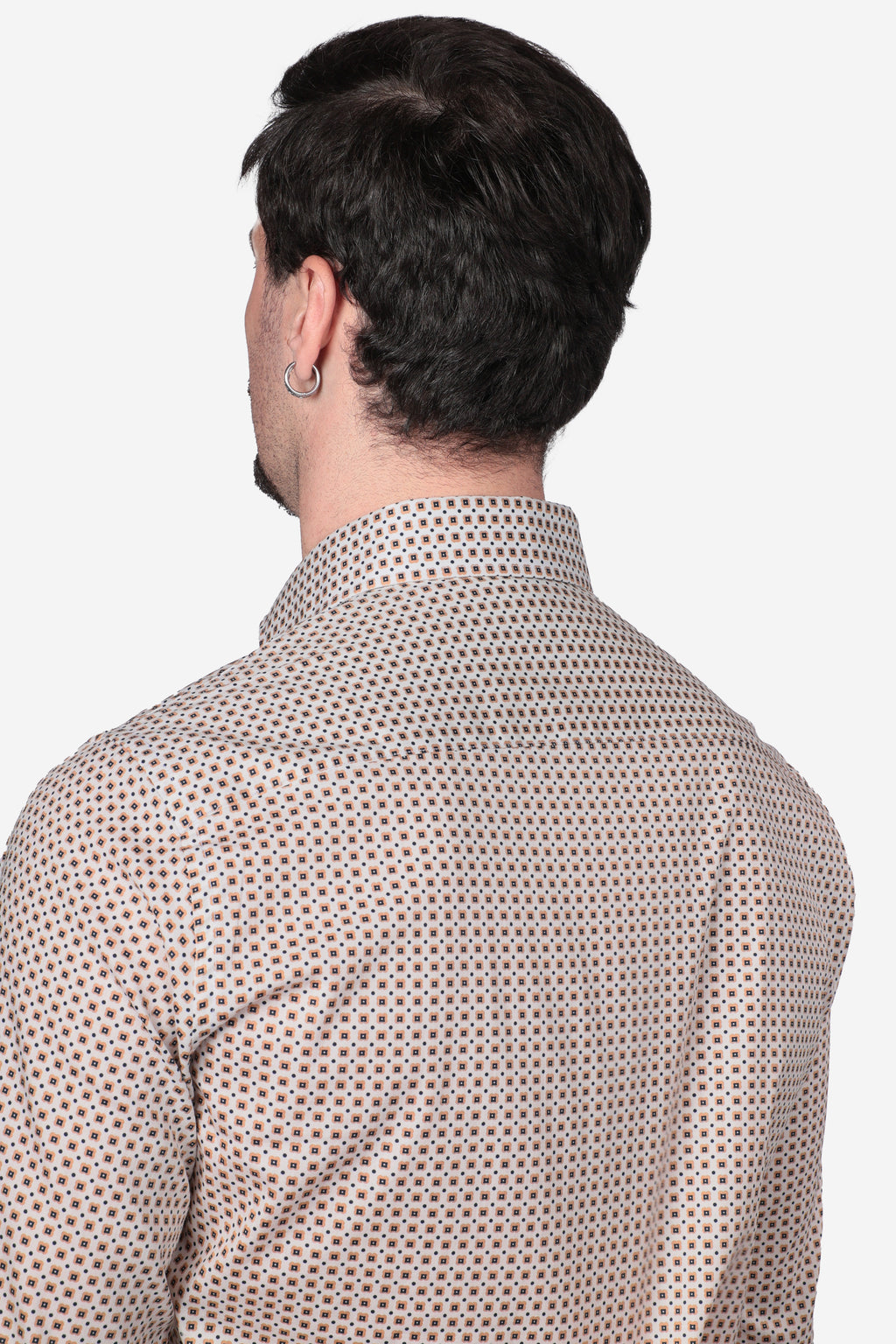 Camicia facile stiro a fantasia fiori-pois