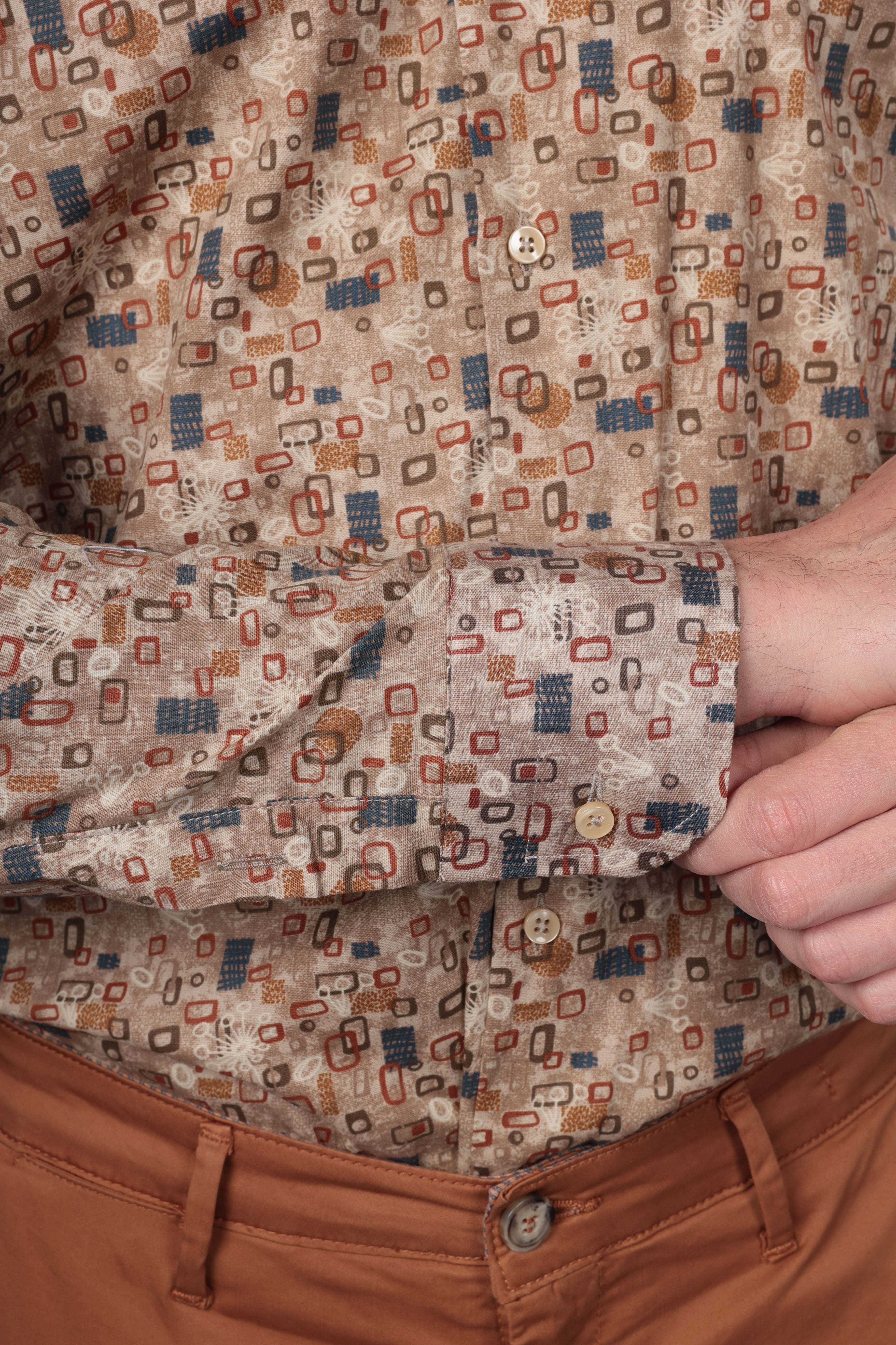 Camicia facile stiro a fantasia forme