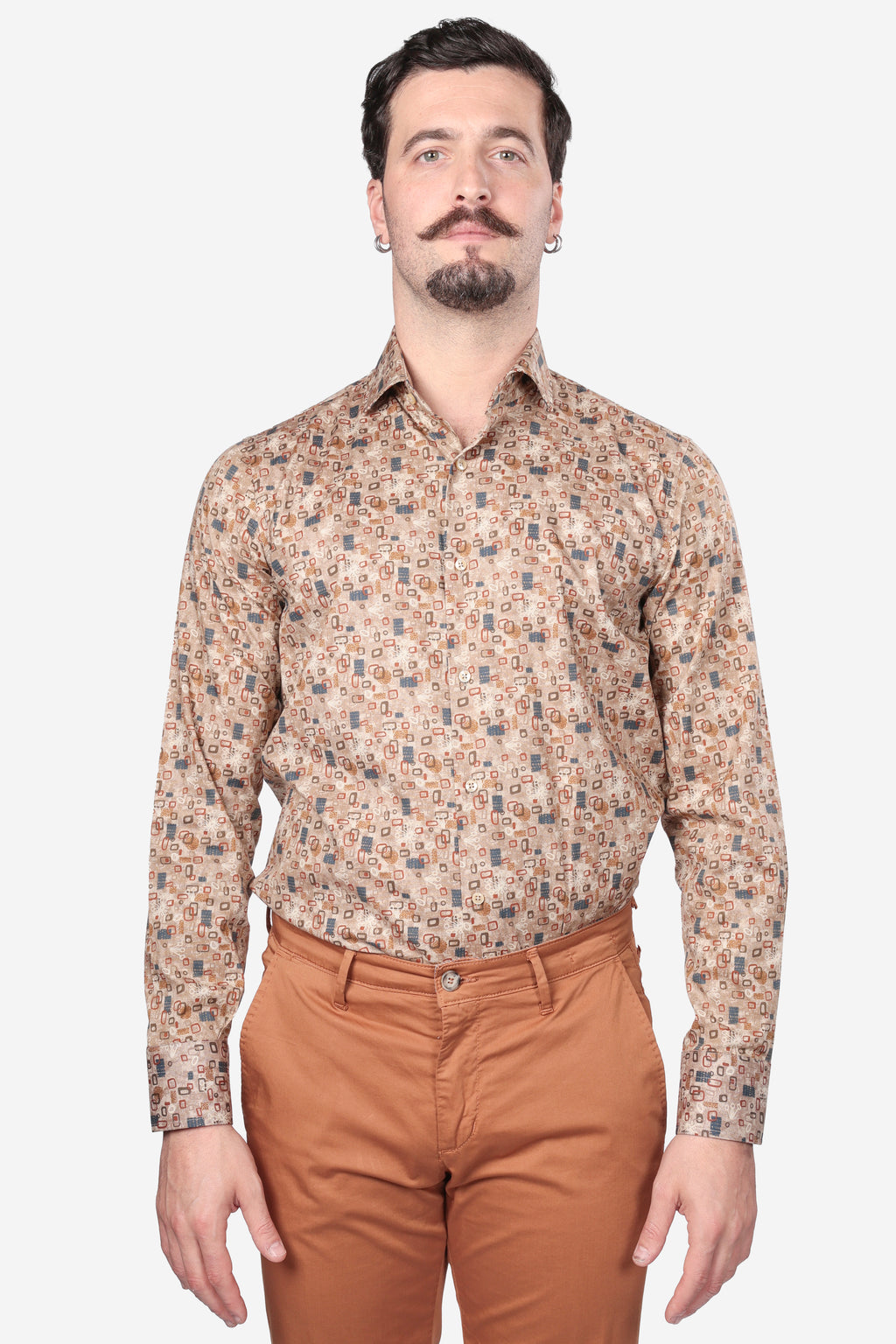 Camicia facile stiro a fantasia forme