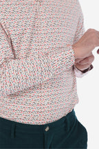 Camicia fantasia bouquet bianco