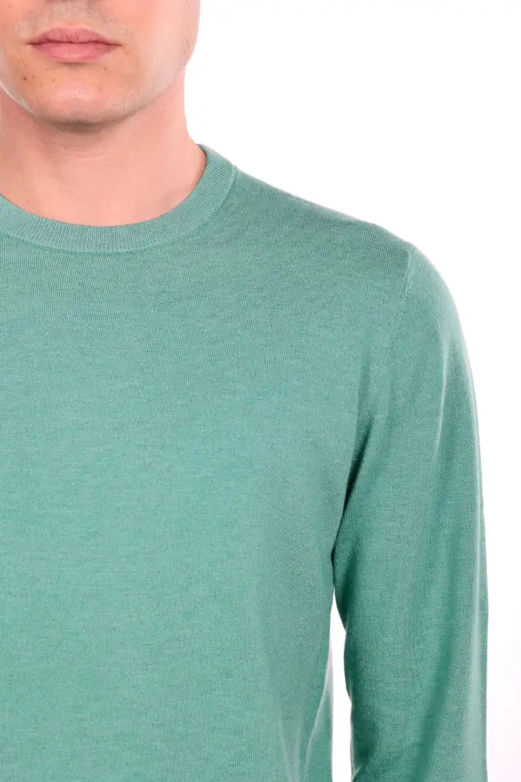 Maglia girocollo tessuto antiallergico effetto lanato