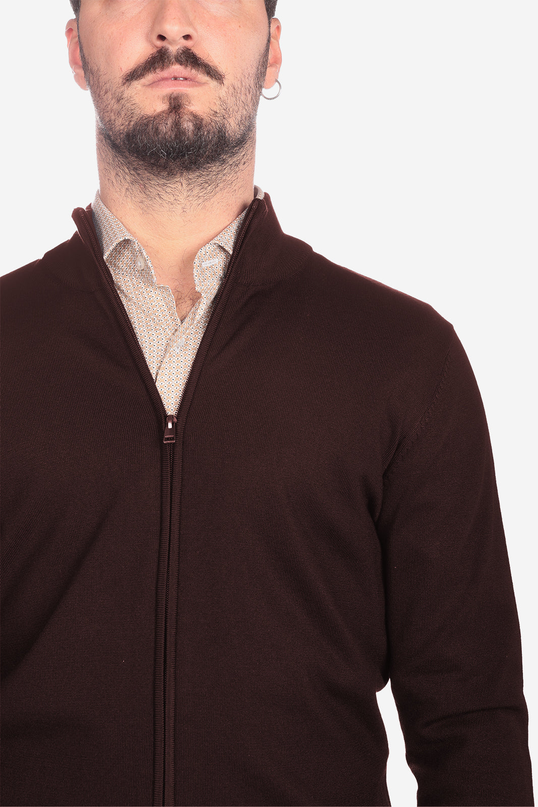 Maglia con zip in viscosa
