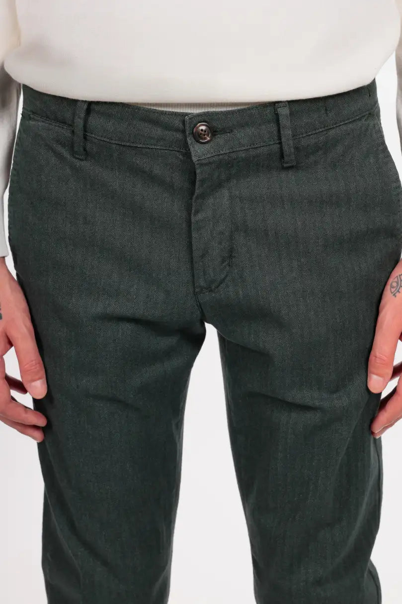 Pantalone in caldo cotone spigato