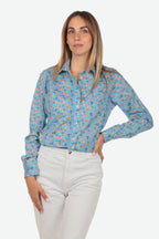 Camicia donna a fantasia moka