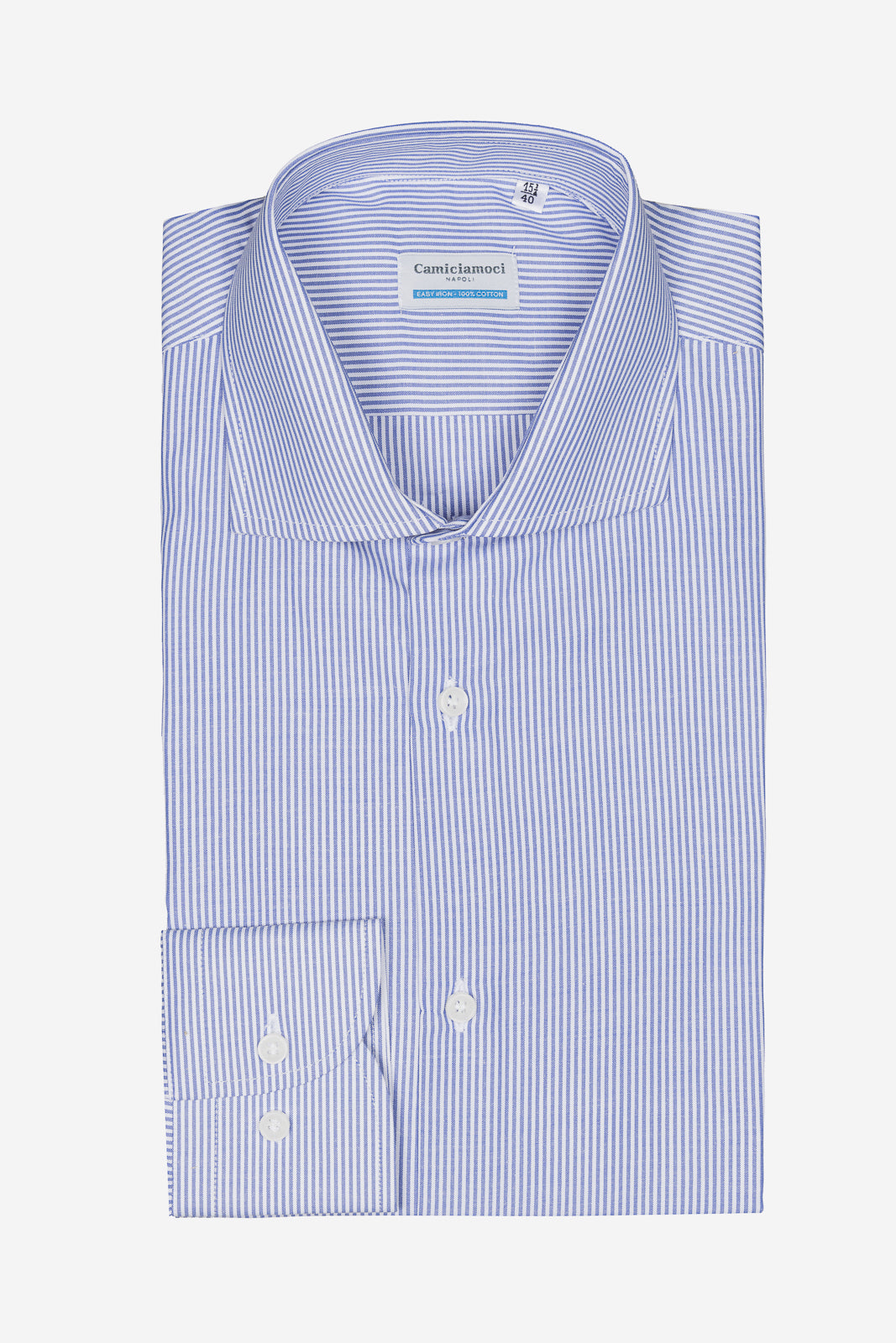 CAMICIA 100% COTONE RIGA STRETTA