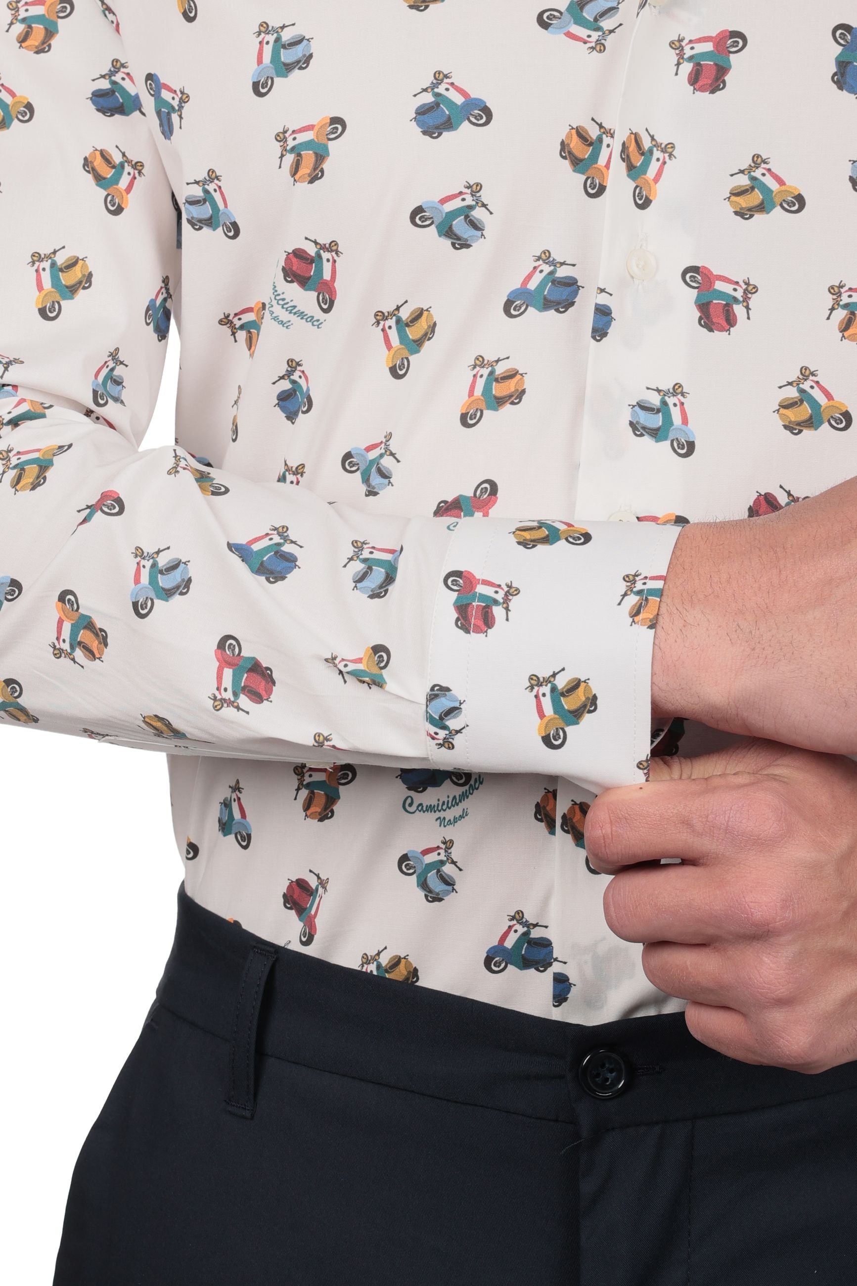 Camicia facile stiro a fantasia vespetta