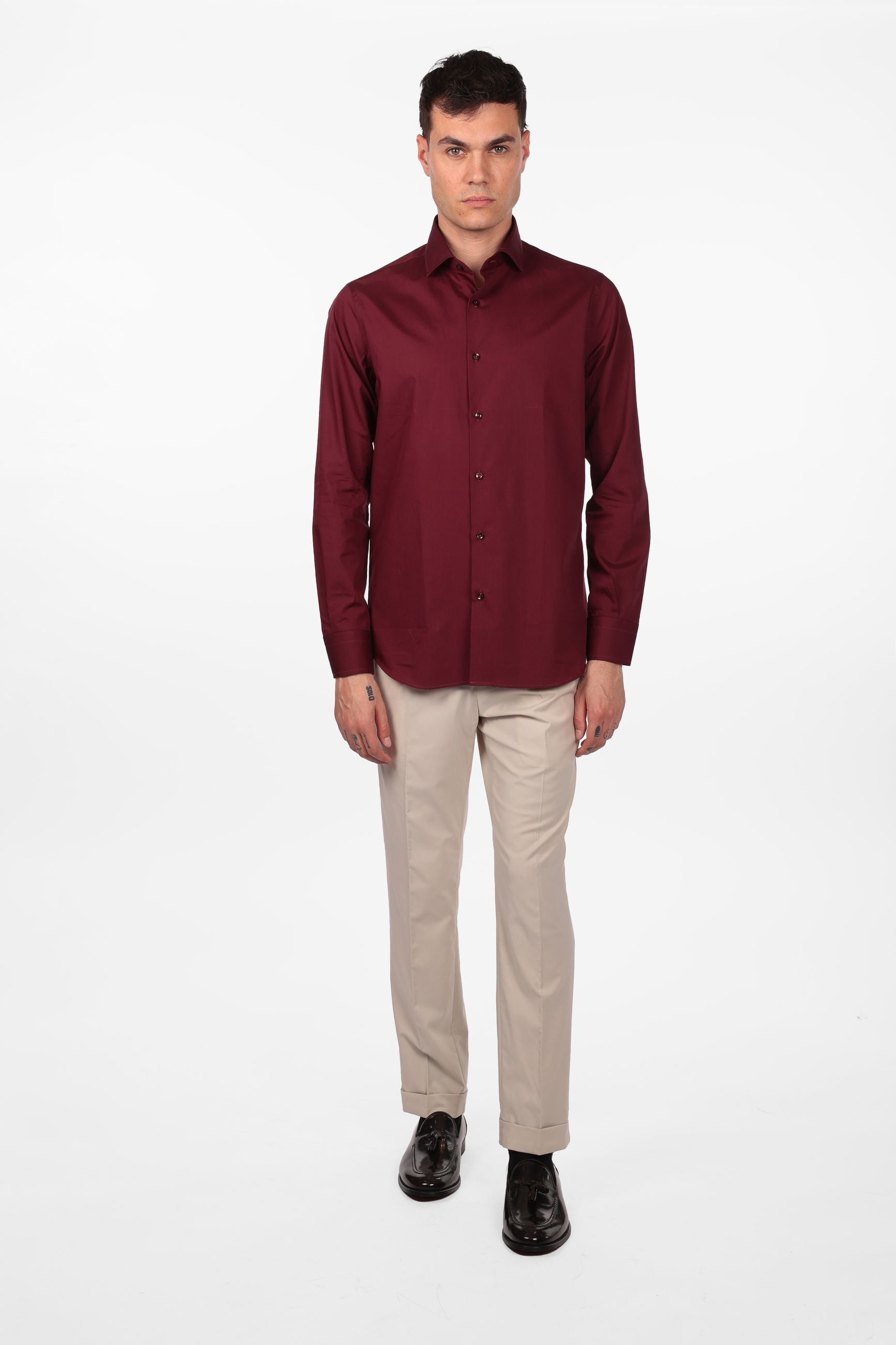 Camicia 100% cotone tinta unita