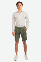 Bermuda in 100% lino con pences