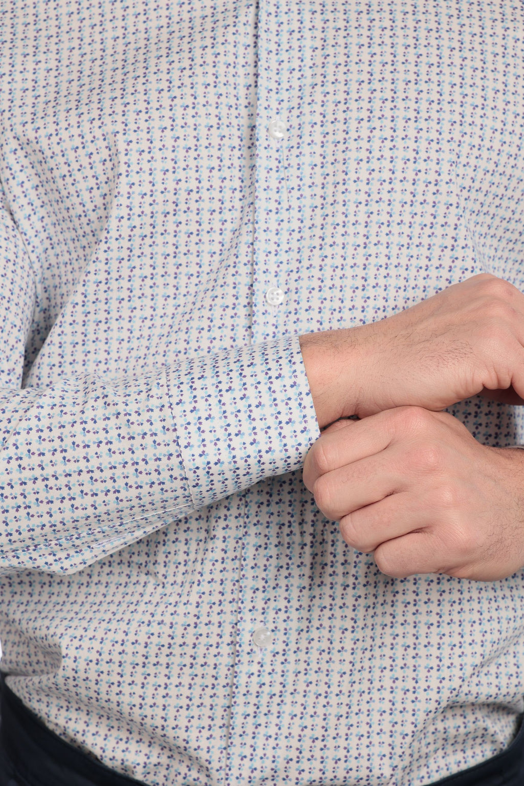 Camicia facile stiro a fantasia petali