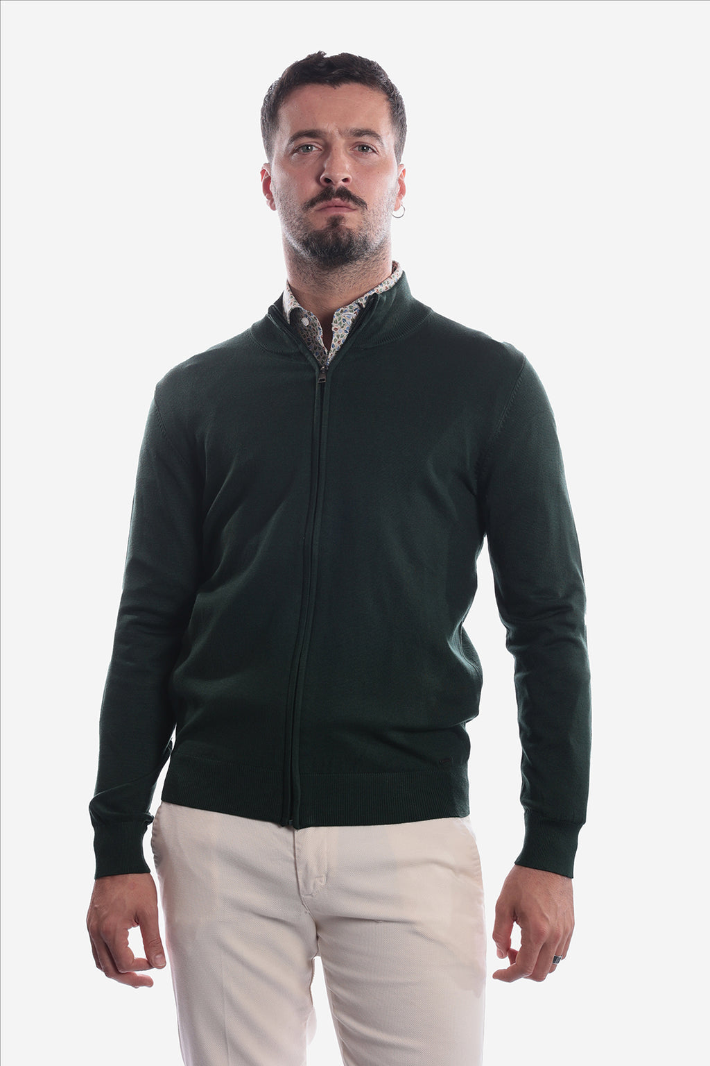 Maglia con zip in viscosa