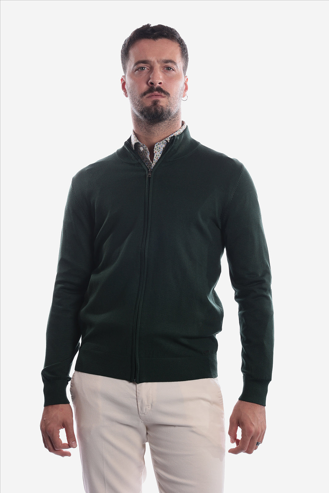 Maglia con zip in viscosa