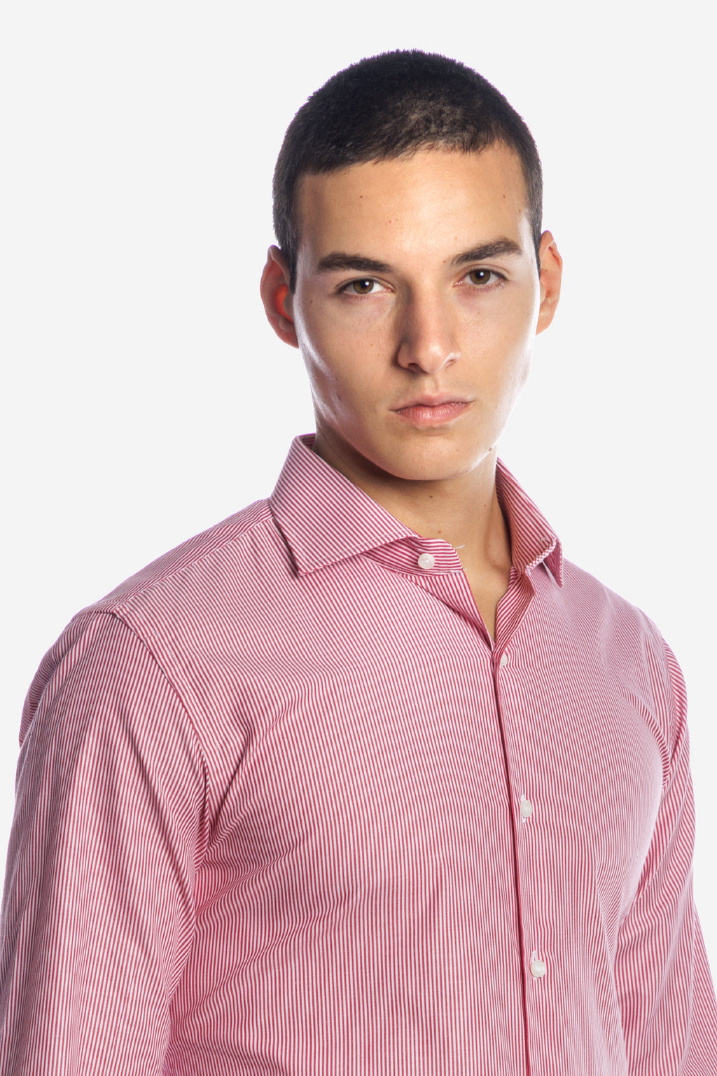 Camicia riga media in puro cotone