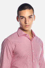 Camicia riga media in puro cotone