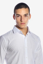 Solid-color cotton shirt