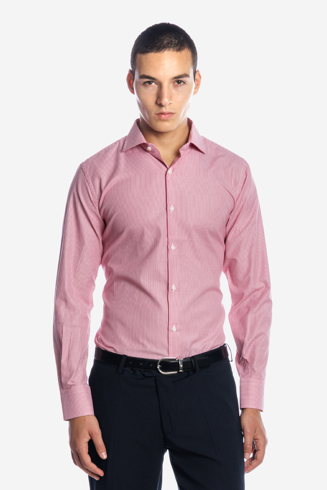 Camicia riga media in puro cotone