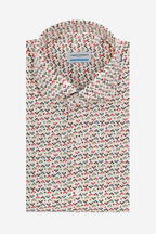 Camicia fantasia bouquet bianco