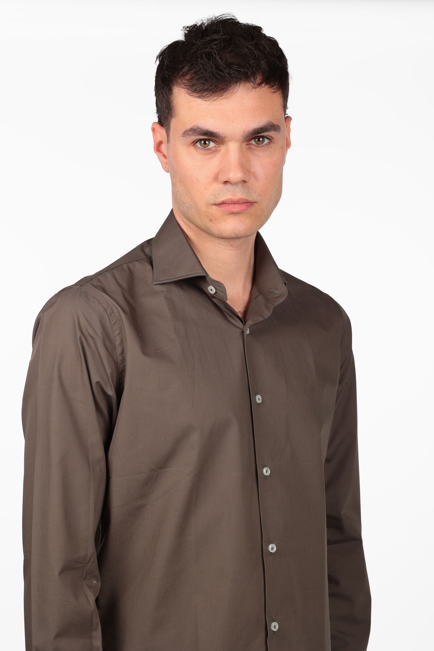 Camicia 100% cotone tinta unita