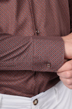Camicia facile stiro a fantasia labirinto