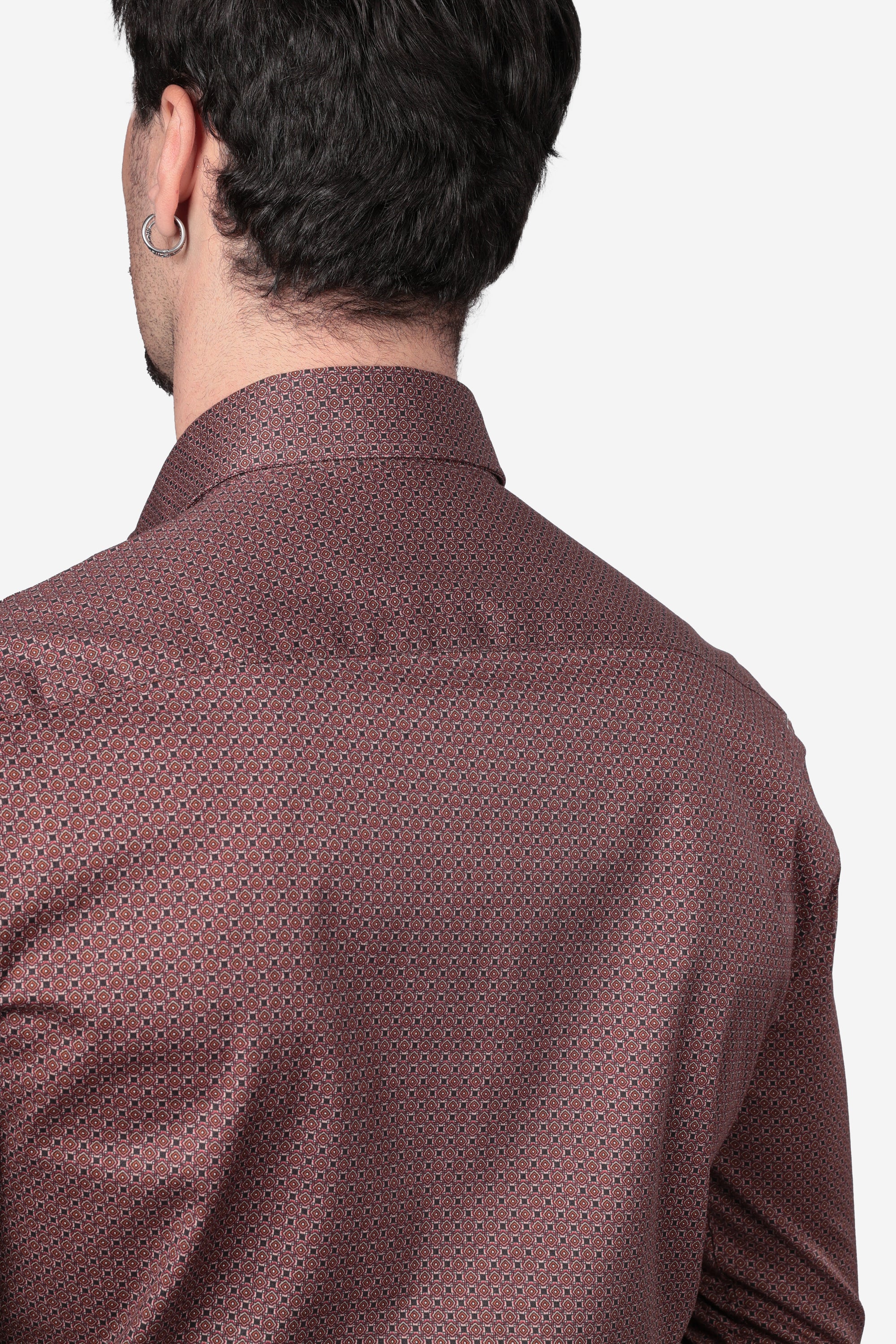 CAMICIA 100% COTONE FACILE STIRO CON FANTASIA LABIRINTO
