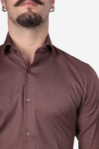 Camicia facile stiro a fantasia labirinto