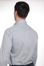 Camicia facile stiro a fantasia fiori-pois
