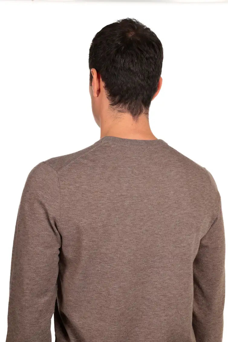 Maglia girocollo tessuto antiallergico effetto lanato