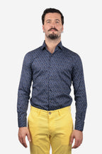 Camicia facile stiro a fantasia linee