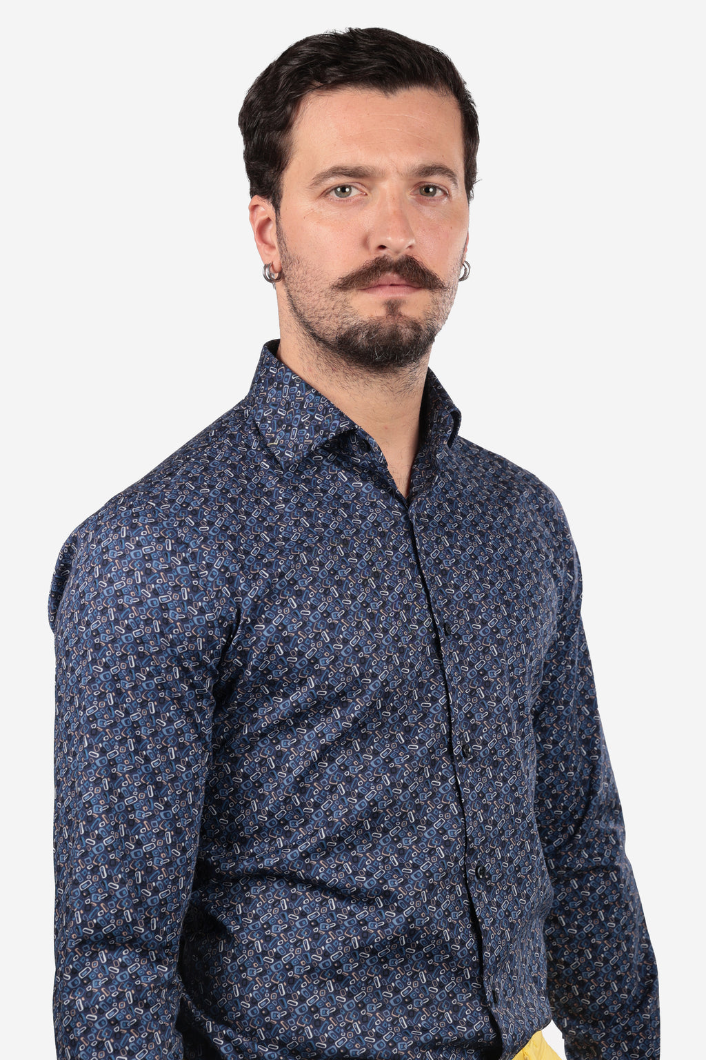Camicia facile stiro a fantasia linee