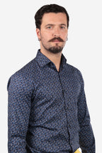 Camicia facile stiro a fantasia linee