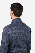 Camicia facile stiro a fantasia linee