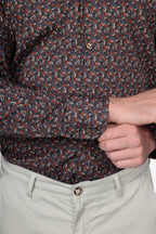 Camicia facile stiro a fantasia linee